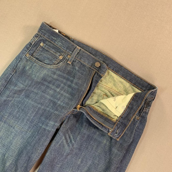 Levis 569 Jeans Men 33x32 Dark Blue Denim Relaxed Med Wash Y2K Baggy Skater Gorp - Picture 9 of 15